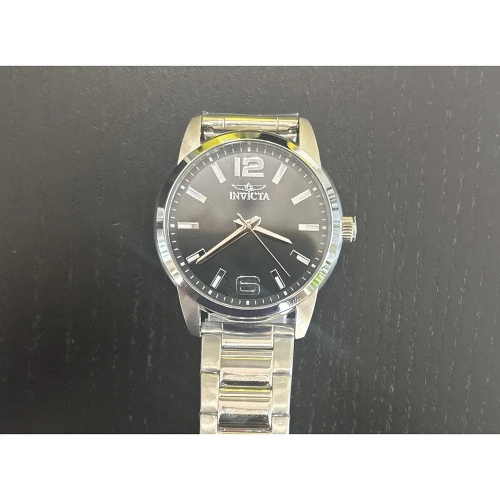 Invicta Men's Watch Celestial Black Dial Silver Stainless Steel Bracelet 48491